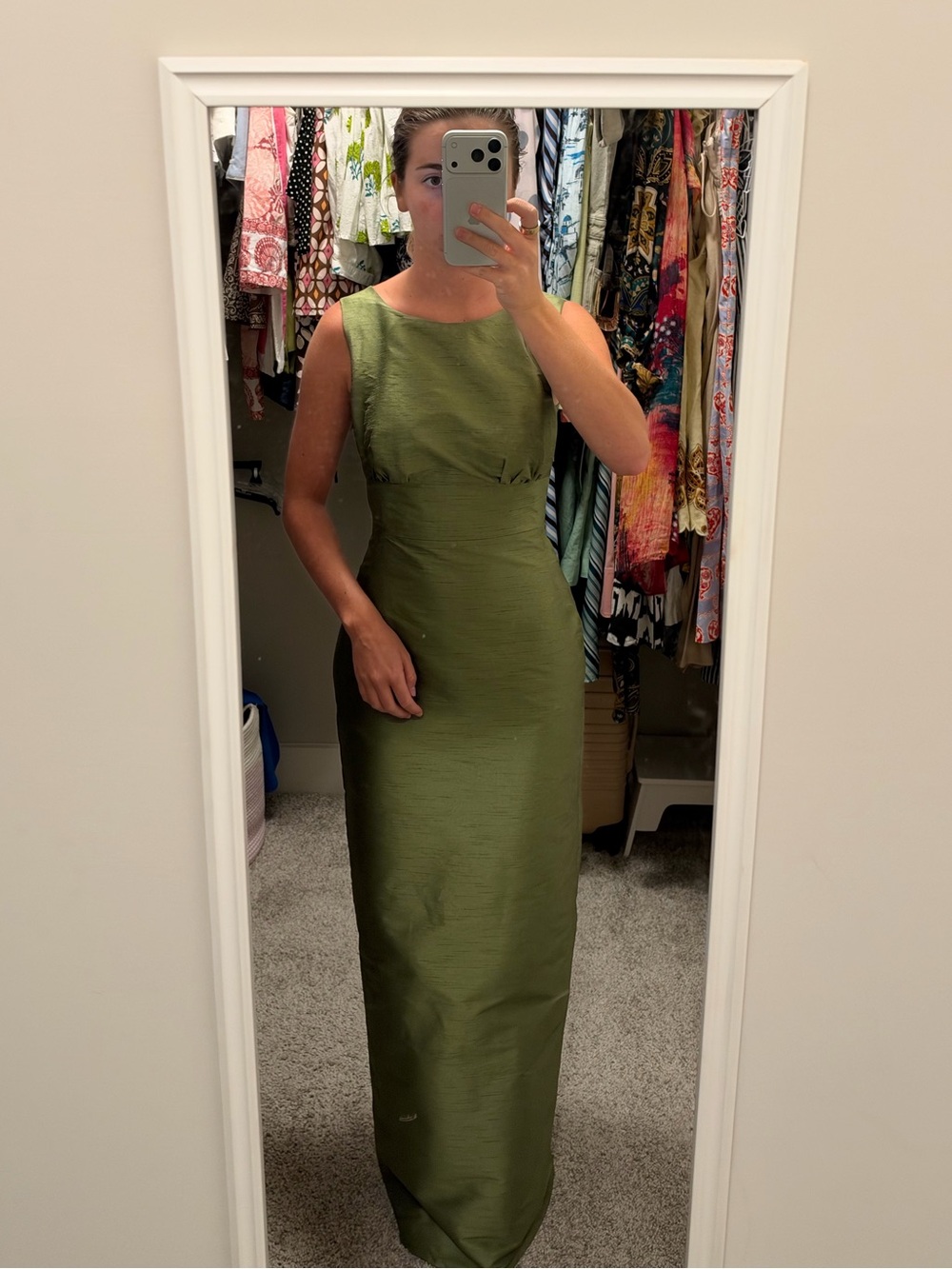 Lula Kate Green Sleeveless Women's Dress in Shantung
